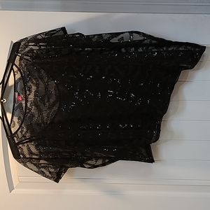 Vince Camuto 2 pc Draped Black Sequin Top